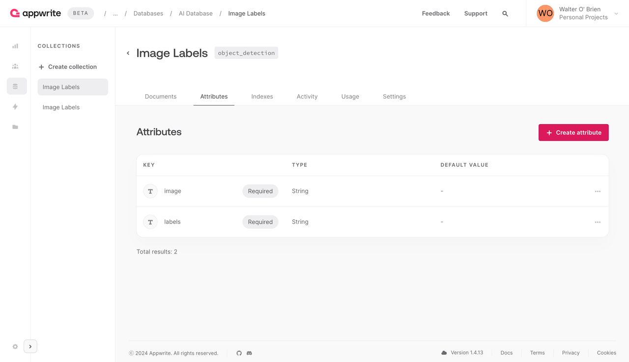 Object detection database