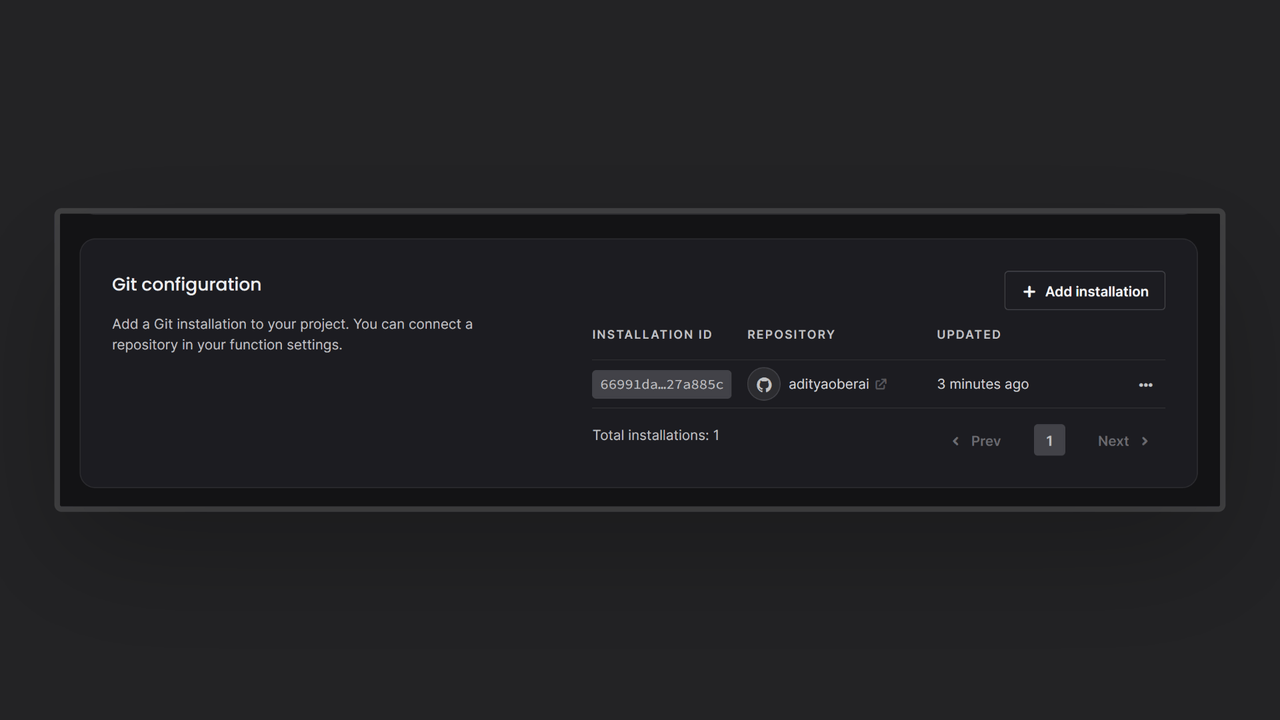 Installed GitHub app