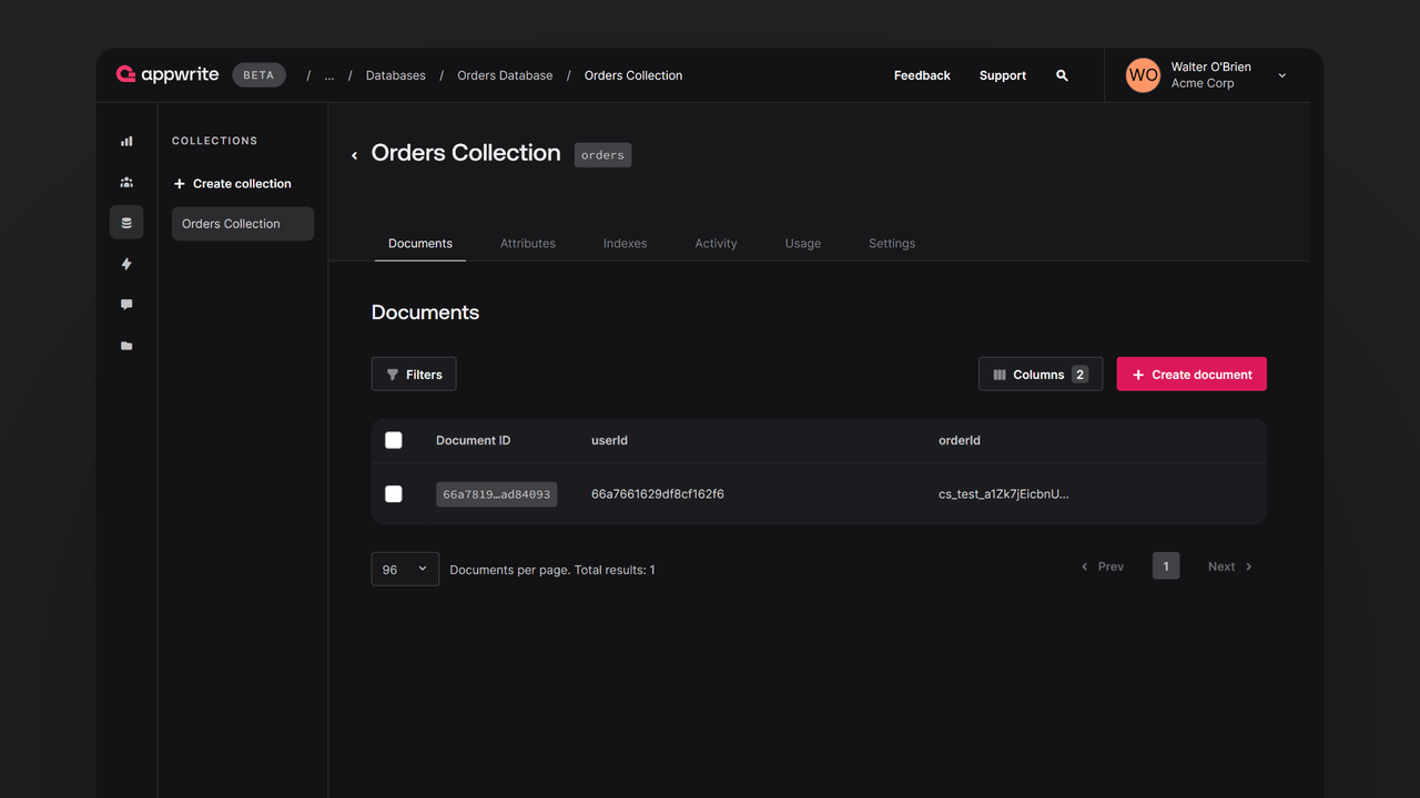 Appwrite database